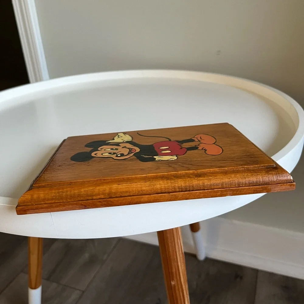 Vintage Mickey Mouse Painting On Wood Artwork Hand Painted Disney Art